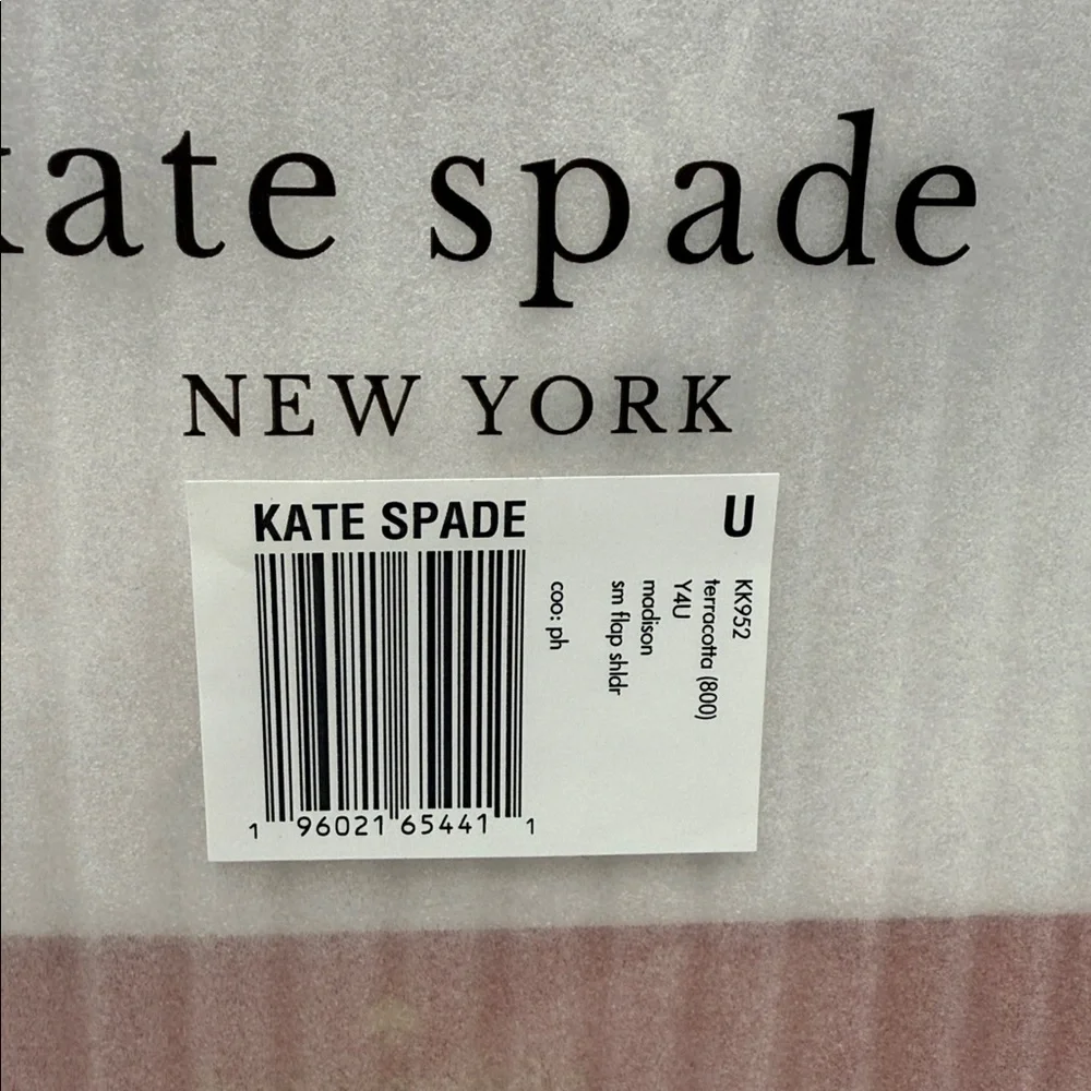 Kate Spade Madison Saffiano Leather Small Flap Shoulder Bag Terracotta